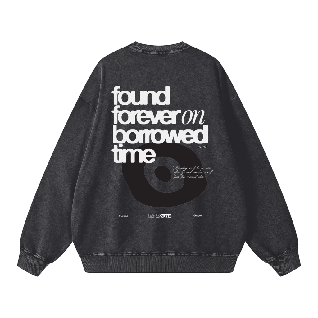 Borrowed Time Snow Washed Oversized Sweatshirt
