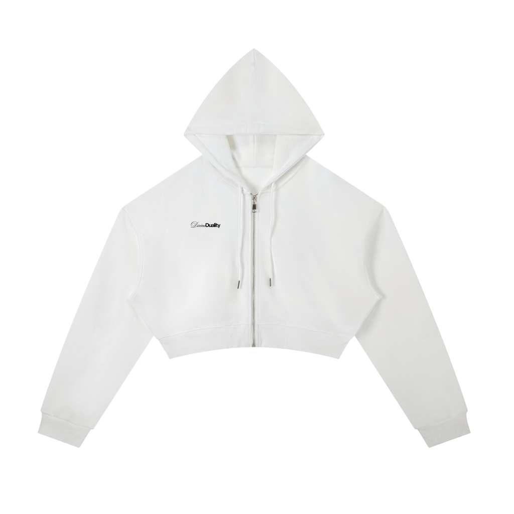 Essential Cropped Zip-Up Hoodie