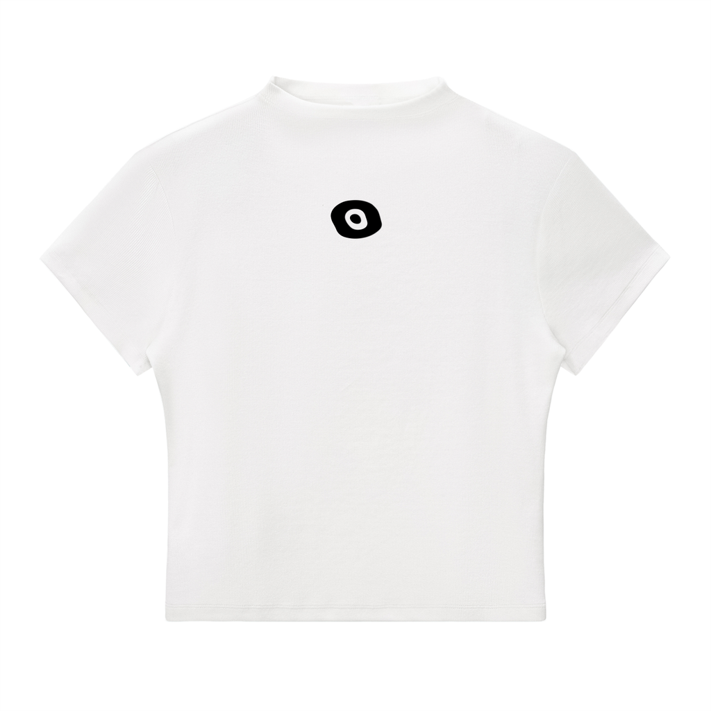 Evil Eye Crop Top White