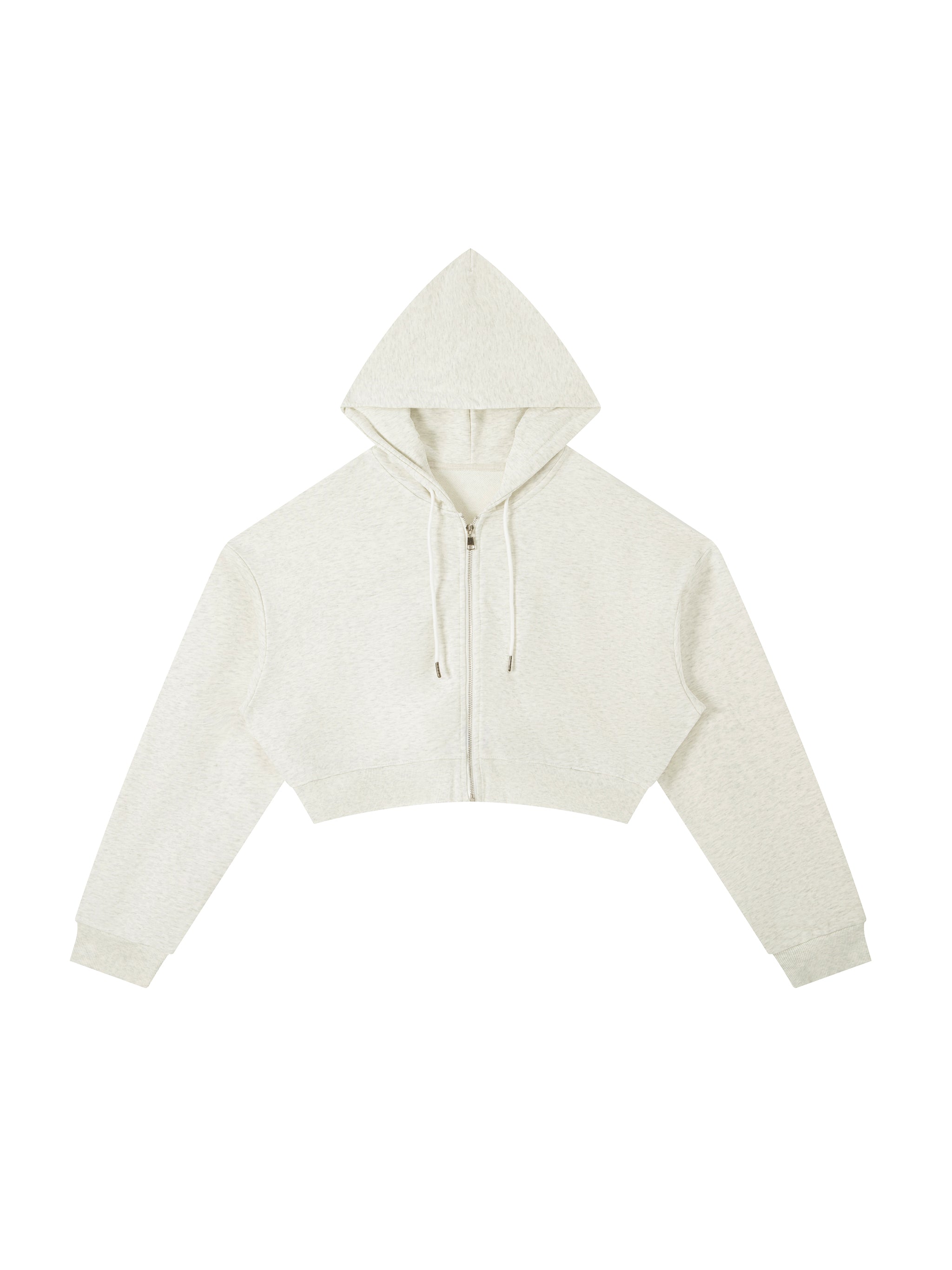 Essential Cropped Zip-Up Hoodie